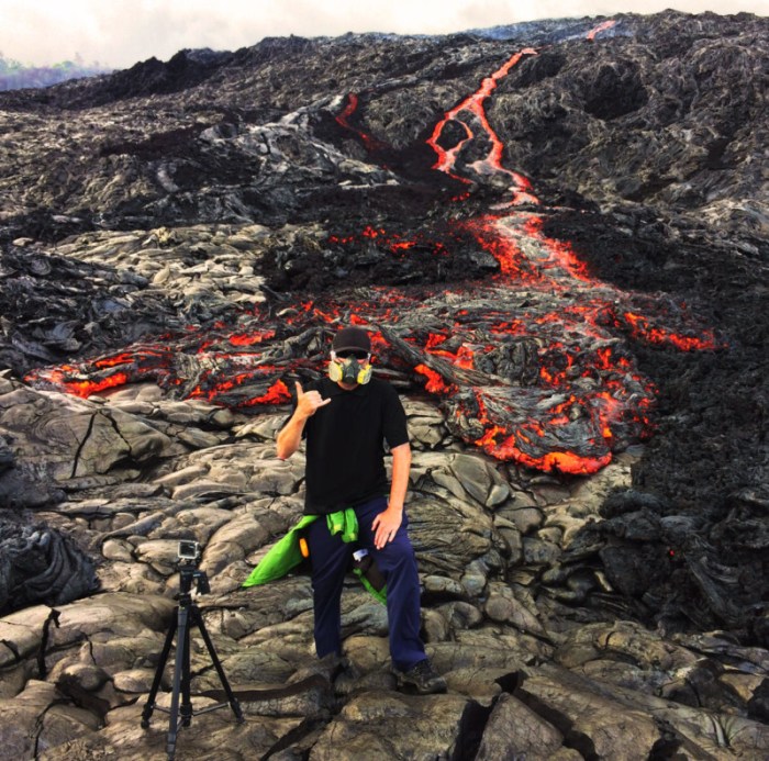 Gopro covered by lava survives