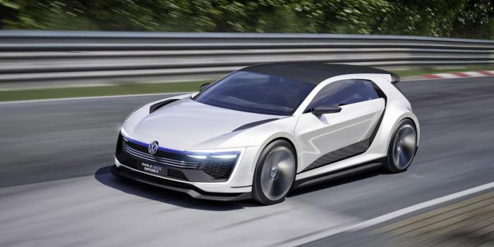 Volkswagen golf gte concept features gullwing doors