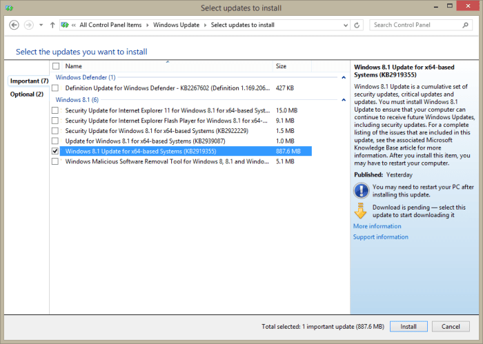 Registry tweak lets you download windows 8 1 update 1