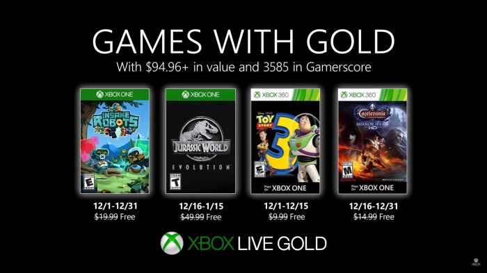 Xbox live games with gold for december 2017